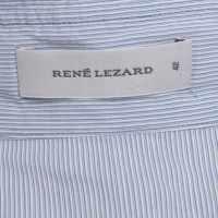 René Lezard Striped blouse with ruffles
