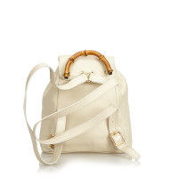 Gucci Bamboo Backpack Leer in Wit