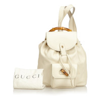 Gucci Bamboo Backpack Leer in Wit