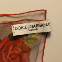 Dolce & Gabbana Grauer Schal mit Rosen