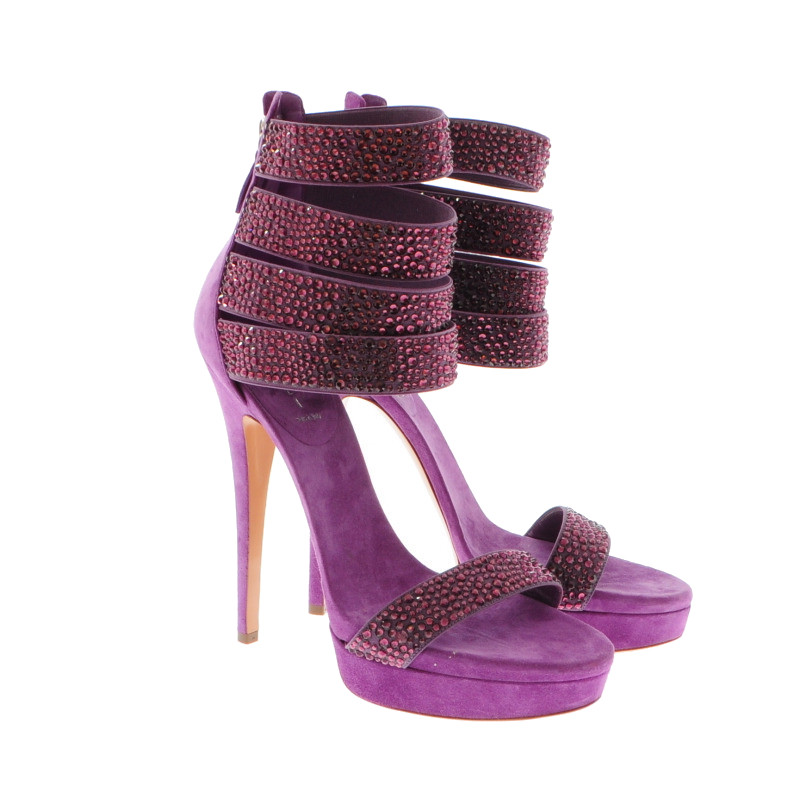 Casadei Purple Casadei heels with Rhinestones