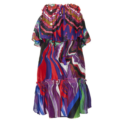 Roberto Cavalli Gekleurde zijden jurk