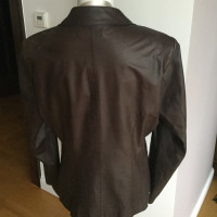 Hugo Boss Leren blazer in bruin