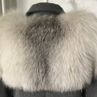 Louis Vuitton wool coat fox fur