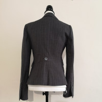 Karen Millen Grey Pinstripe Wool Blazer Jacket