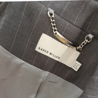 Karen Millen Grey Pinstripe Wool Blazer Jacket