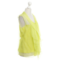Oscar De La Renta Silk Top in neon geel