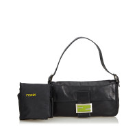 Fendi Baguette Bag Micro en Cuir en Noir