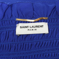Saint Laurent Top en Soie en Bleu