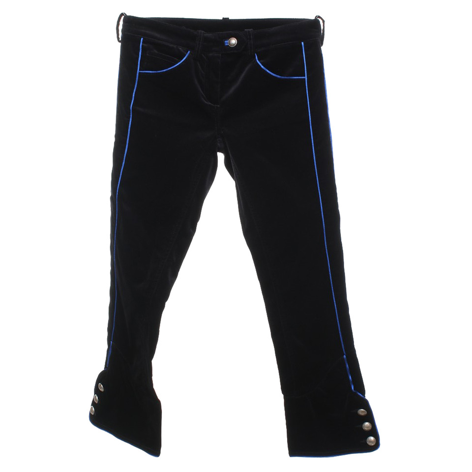 Isabel Marant Velvet trousers in black / blue