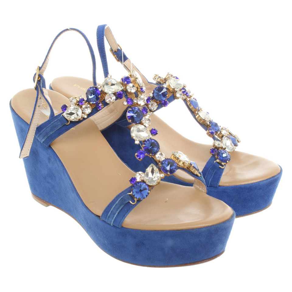 Phillip Hardy Wedges Suede in Blue