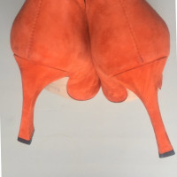 Christian Dior pumps / Peep toes in suede in orange