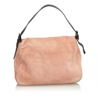 Fendi Baguette Bag Micro en Daim en Rose/pink
