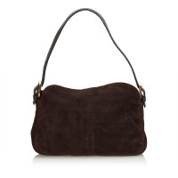 Fendi Baguette Bag Micro en Daim en Marron