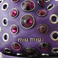 Miu Miu Sac à bandoulière en cuir violet