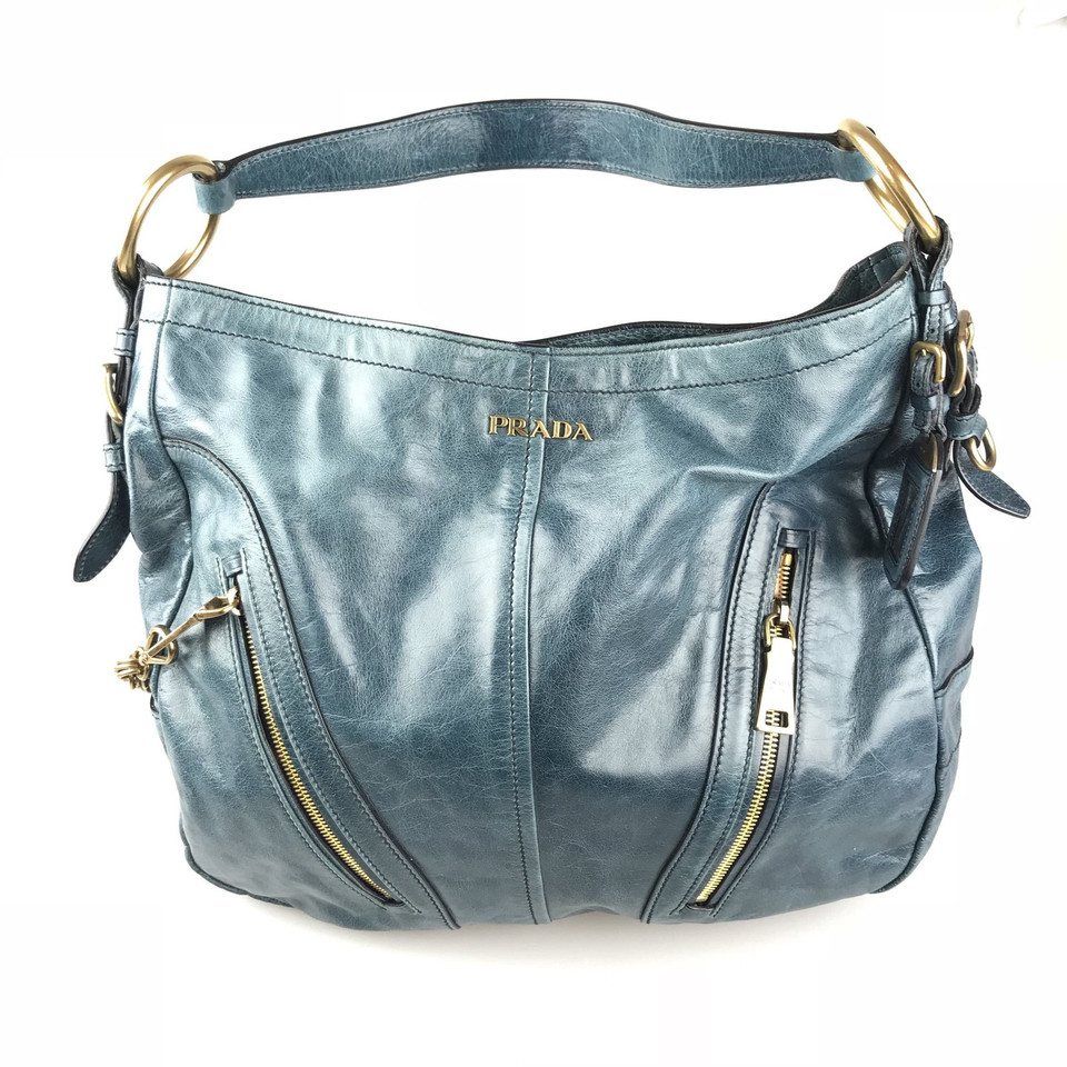 Prada Shoulder bag Leather in Blue