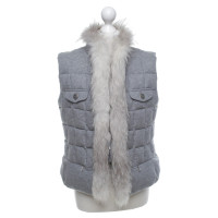 Bogner Voluminous vest with fur trim