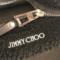 Jimmy Choo Lederumhängetasche in schwarz