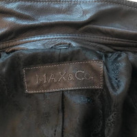 Max & Co Veste en cuir noir / manteau