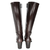 Jil Sander Leather Boots in Brown
