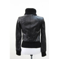 Ted Baker Jacke/Mantel aus Leder in Schwarz