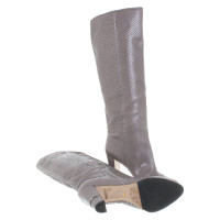Sergio Rossi Python leather boots