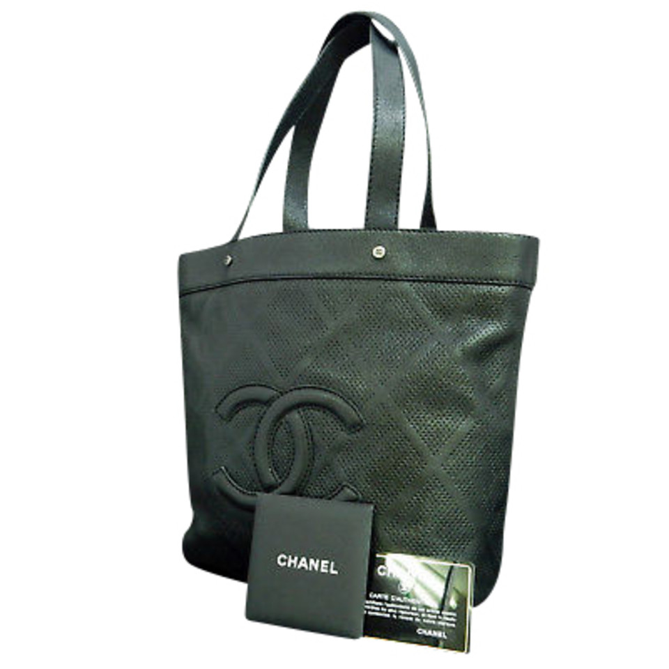 Chanel Borsa a mano in pelle nera