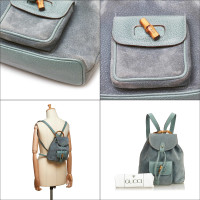 Gucci Bamboo Backpack Suede in Blue