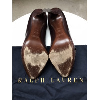 Ralph Lauren Pumps/Peeptoes aus Leder in Bordeaux