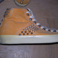Leather Crown Trainers Canvas in Orange