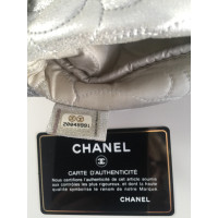Chanel Clutch Leer in Zilverachtig