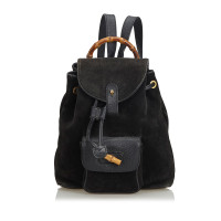 Gucci Bamboo Backpack en Daim en Noir