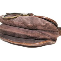 Borbonese Clutch Bag Suede in Brown