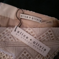 Alice + Olivia Paio di Pantaloni in Seta in Crema