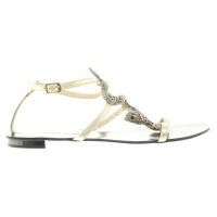 Roberto Cavalli Gold colored sandal with application