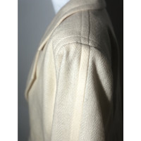 Yves Saint Laurent Jacke/Mantel aus Wolle in Creme