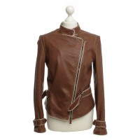 Armani Veste en cuir brun