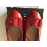 Pollini Slipper/Ballerinas aus Leder in Rot