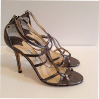 Jimmy Choo Sandali in Pelle in Argenteo