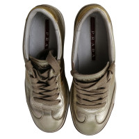Prada Trainers Leather in Gold