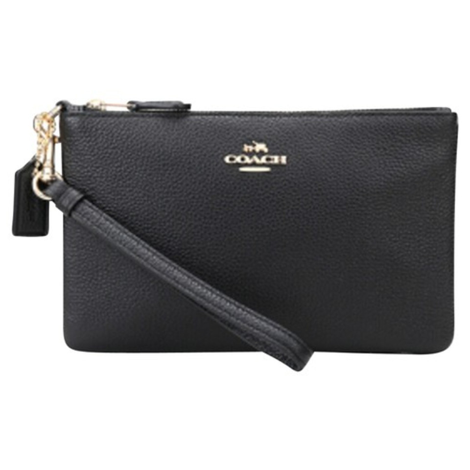 Coach Clutch Bag Leather in Black