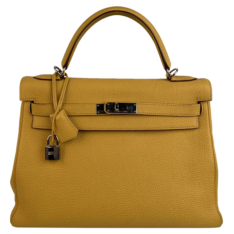 Hermès Kelly Bag 32 Leather in Yellow 