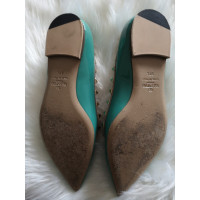 Valentino Garavani Chaussons/Ballerines en Cuir verni en Turquoise