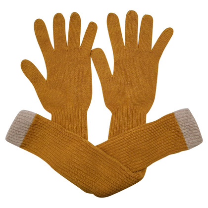 Jucca Handschuhe aus Kaschmir in Gelb