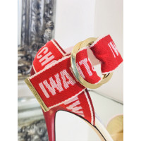 Jimmy Choo Sandalen aus Leder in Rot