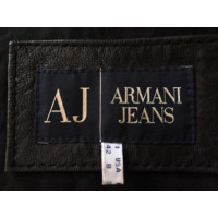Armani Jeans Jas/Mantel Leer in Zwart