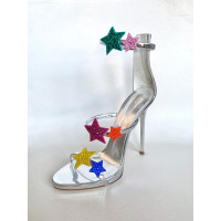 Giuseppe Zanotti Sandals Patent leather in Silvery
