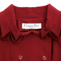 Christian Dior Jacke/Mantel aus Wolle in Rot