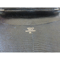 Hermès Täschchen/Portemonnaie aus Leder in Schwarz