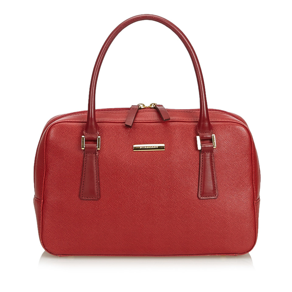 Burberry Handtasche aus Leder in Rot